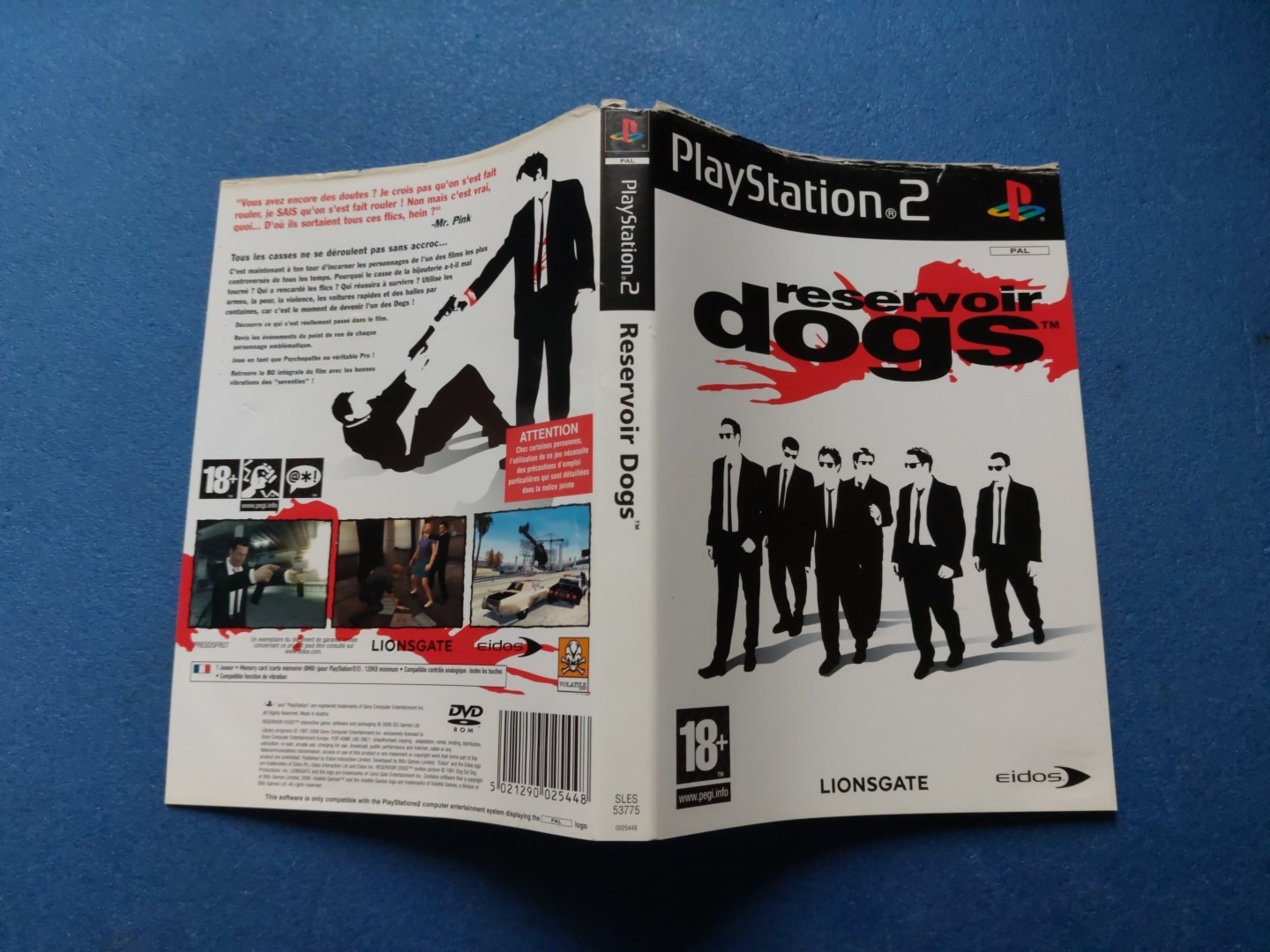 PS2 Playstation 2 Jaquette Cover Reservoir Dogs