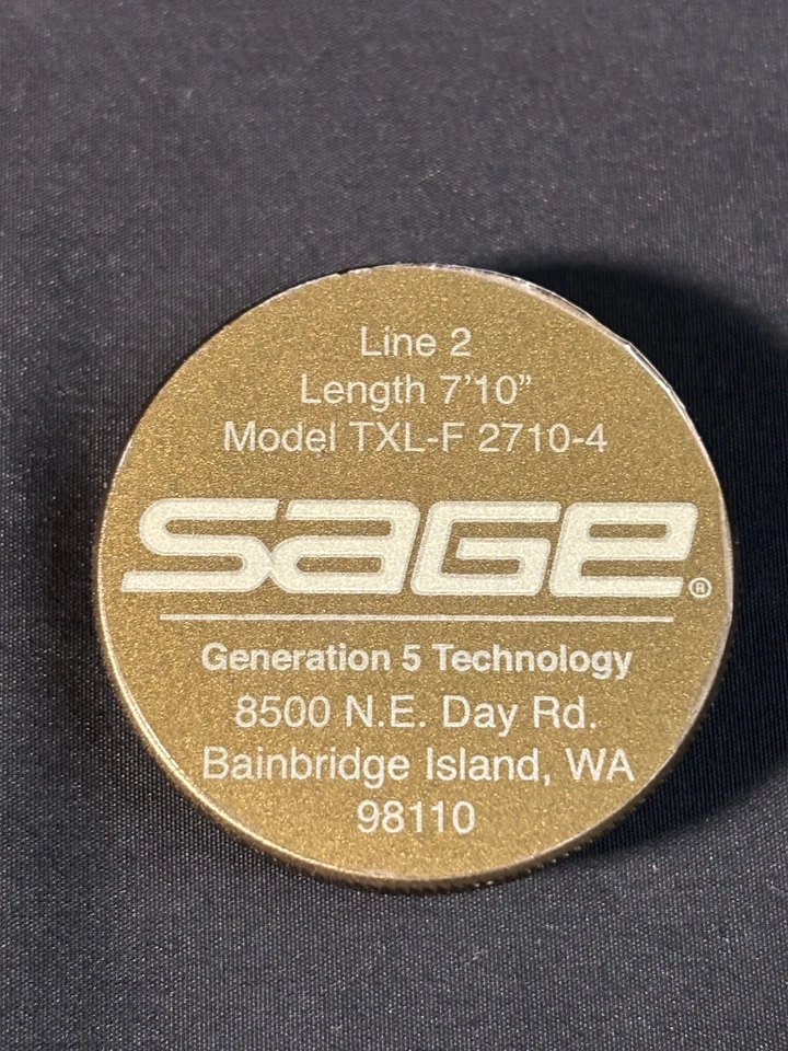 SAGE Model TXL-F 2710-4 Generation5 7ft1in 2wt 4pc Excellent Condition/No.AE5654 - Image 2 of 4