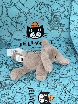 Schlüsselanhänger Jellycat kleiner Fleck Elefant mit Etikett + brandneuer Staubbeutel