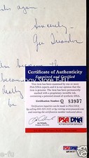 Carta firmada por GUS TRIANDOS 1960 Mission High San Francisco CA autógrafo PSA/DNA