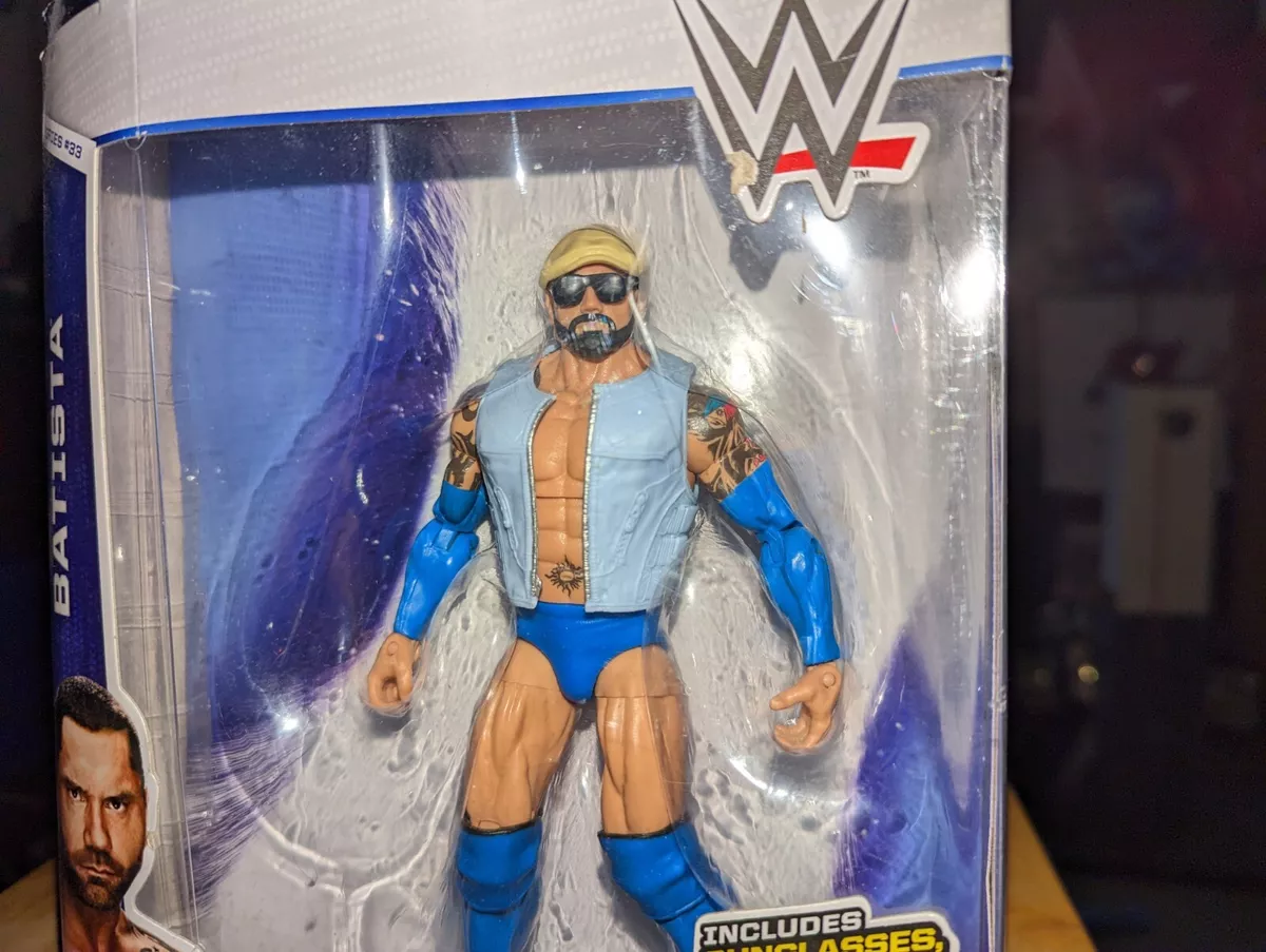 MATTEL WWE ELITE S33 BATISTA BLUETISTA BLUE ATTIRE COMPLETE