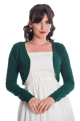 Grün Rockabilly Vintage Pinup Flickers Bolero Shrug Cropped Top BANNED Apparel
