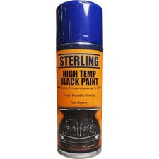 HIGH TEMP BLACK PAINT 400ML SPRAY AEROSOL STOVE BBQ BOILER FIRE FLUE OVEN QTY 12
