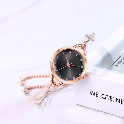 Orologio Bracciale Petite Oro Rosa per Donna Ragazza Simulato Zirconi Vestito Analogico Quarzo - Foto 23 di 53