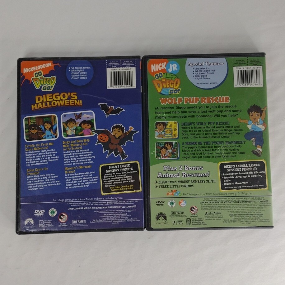 Nickelodeon Go Diego Go! Diego's Halloween & Wolf Pup Rescue Dvds