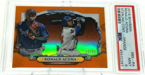 Ronald Acuna [Orange] #BS-RA 2018 Bowman Sterling Continuity card