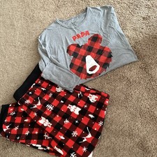 NWOT- Men s XL Holiday Papa Bear 2-Piece Fleece WONDERSHOP Pajama Set