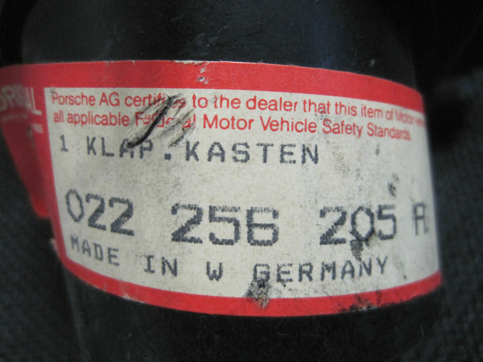 NOS GENUINE PORSCHE 914 DRIVER SIDE HEATER FLAPPER BOX NEW 022-256-205 ...