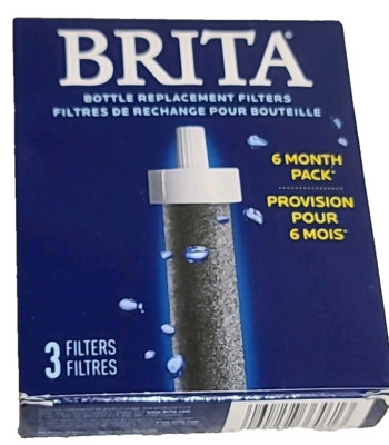 Brita Water Bottle Replacement Filters 3-Pack 6 Month Supply BRAND NEW SEALED