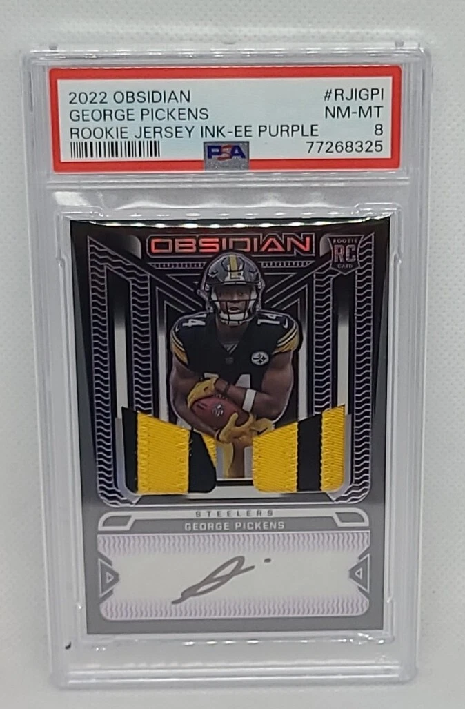 George Pickens Panini Obsidian Rookie Jersey Ink #RJIGPI Electric Etch Purple