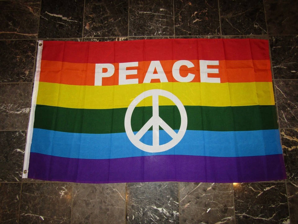 Rainbow Peace Italian (pace), Protest Flag | Unique Design Print | High Quality Materials | 5 Sizes | Made In EU - Foto 6