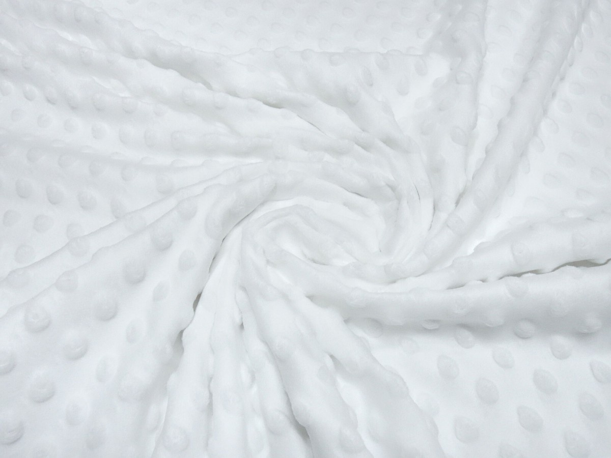 Stoff Flausch Kuschel Fleece Minky mit 3D Bubbels weiß Kinderstoff