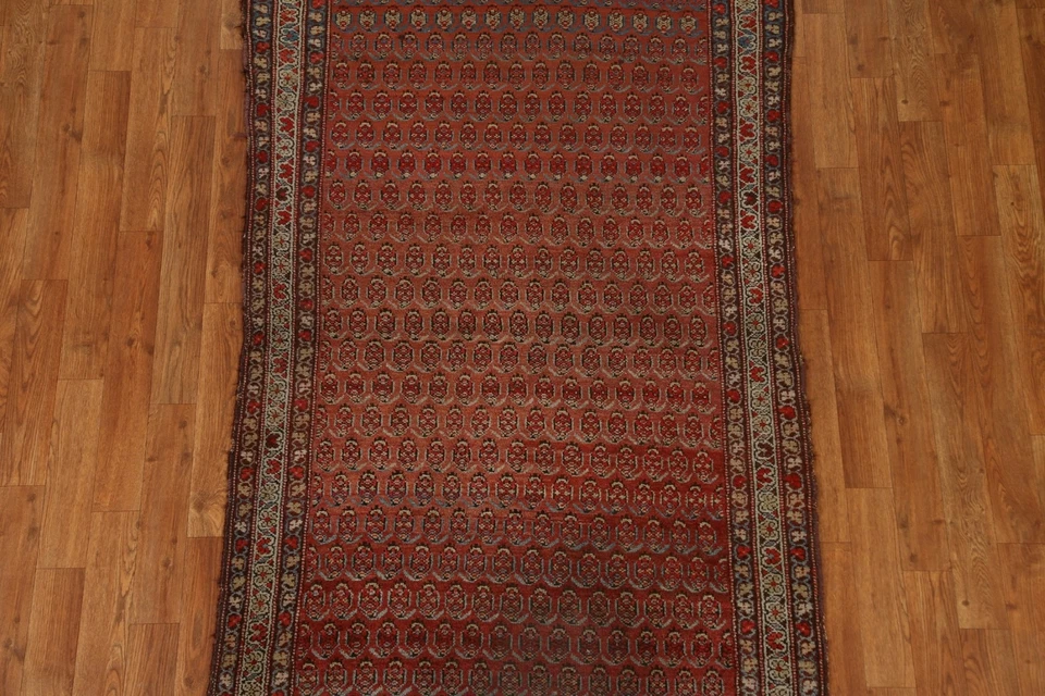 Pre-1900 Antique Hamedan Area Rug 3'x6' Vegetable Dye Hand-knotted - Image 4 of 4