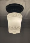 REWIRED Antique Vtg Arts & Crafts Deco Tudor Flush Mount Ceiling Light 1920s 30s