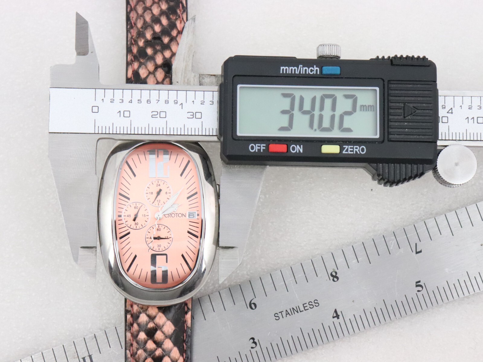 NEW BATT. Croton Crotalus Python Leather Chronogr… - image 21