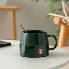 Starbucks Cup Classic Green Checkered Mug Water Cup Office Desktop Drinking Cup