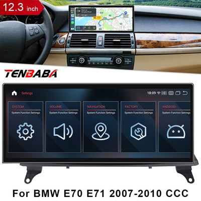 12.3'' Ultra-thin Screen Android Car GPS Multimedia For BMW E70 E71 2007-10 CCC