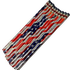 Vintage USA American Flag Patriotic Pencils Lot of 10 Pencils