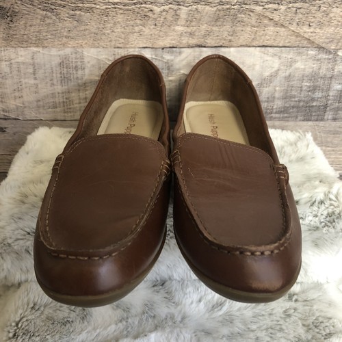 Hush Puppies Womans Brown Leather Loafers Size 8.5 - Picture 3 of 10