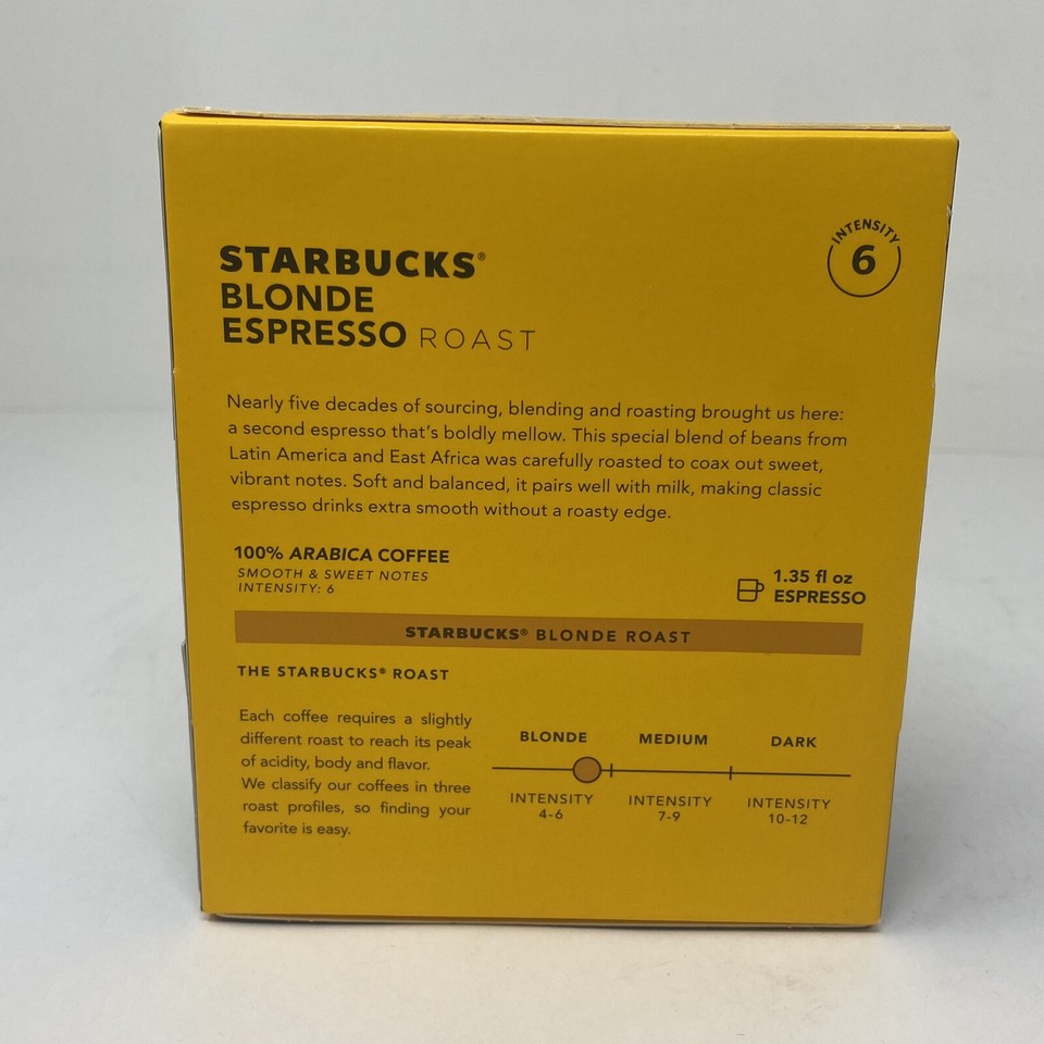 Starbucks Blonde Espresso Roast Coffee Pods for Nespresso Vertuo (40