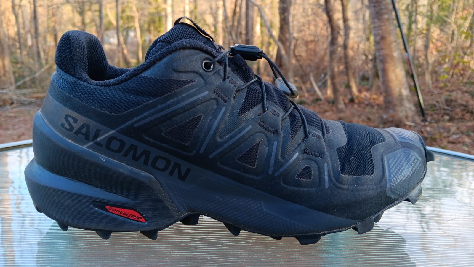 Scarpe da corsa donna Salomon Ortholite Speed Cross Trail nere taglia 6 37 5