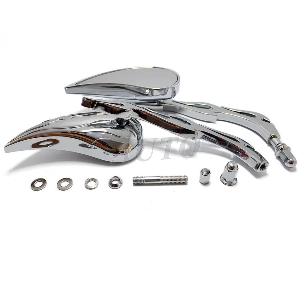 Espejos retrovisores Flame Teardrop motocicleta para Harley Davidson Big Dog Chopper Foto 3 de 4