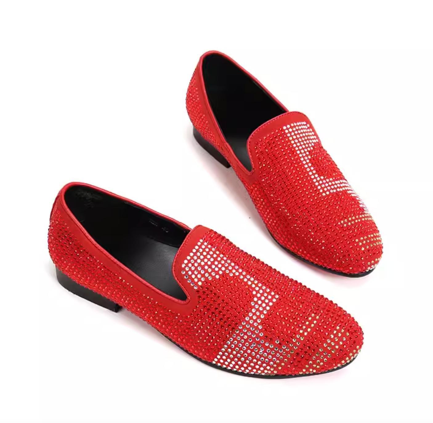 SAOLA Scarpe Oxford piatte pump pup on uomo moda per il tempo libero strass lucide