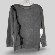 NEW Treasure Bond Girl's Sweatshirt Acid Mineral Wash Ruffle Gray Size M 8