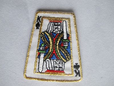 #3623 King Black Spade Poker Card Embroidery Iron On Applique Patch