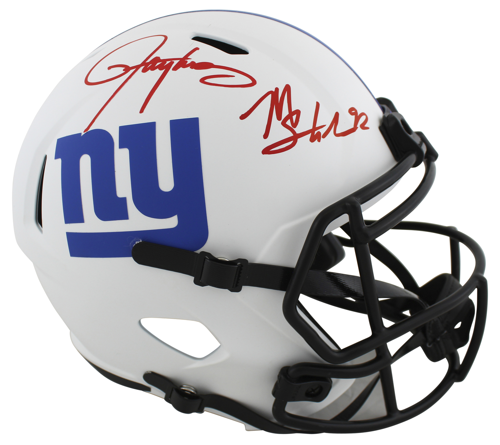 Michael Strahan Autographed Signed & Lawrence Taylor Lunar F/S Speed Rep Helmet Beckett Witness 