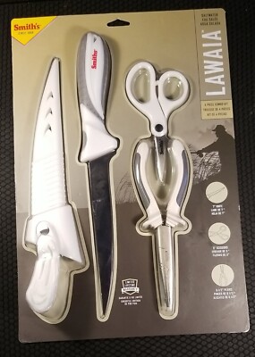 Smith's Sharpeners 51237 Lawaia White Pliers Knife Scissors Fishing Tool Set