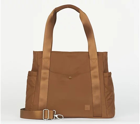 IHKWIP Zig Zag Transit Tote with Crossbody Strap Mocha Bag A629779