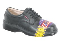 Vegace Women Steel Toe Black Leather Work Shoe Comfort Lace Safety Toe 9070
