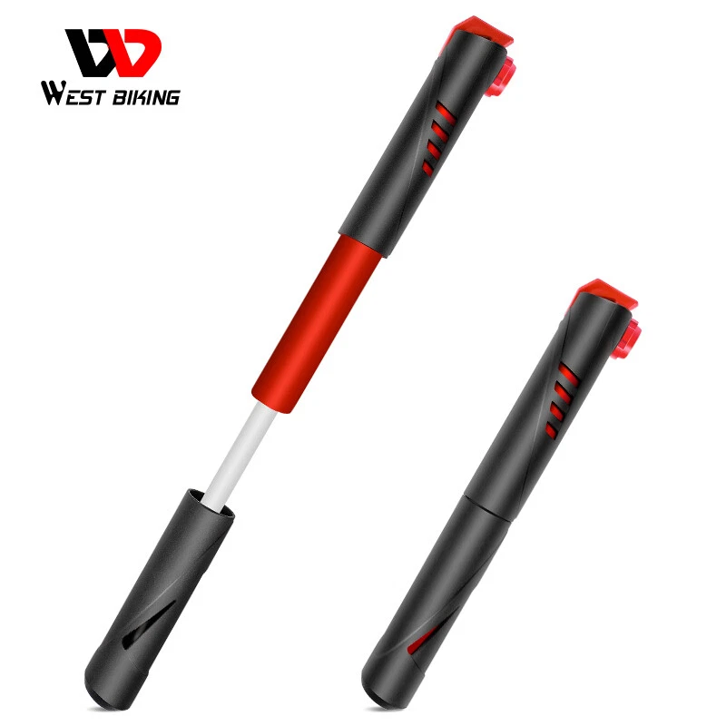 WEST BIKING Portable Bike Bicycle Pump Mini Hand Cycling Air Pump Ball Inflator - Image 3 of 4