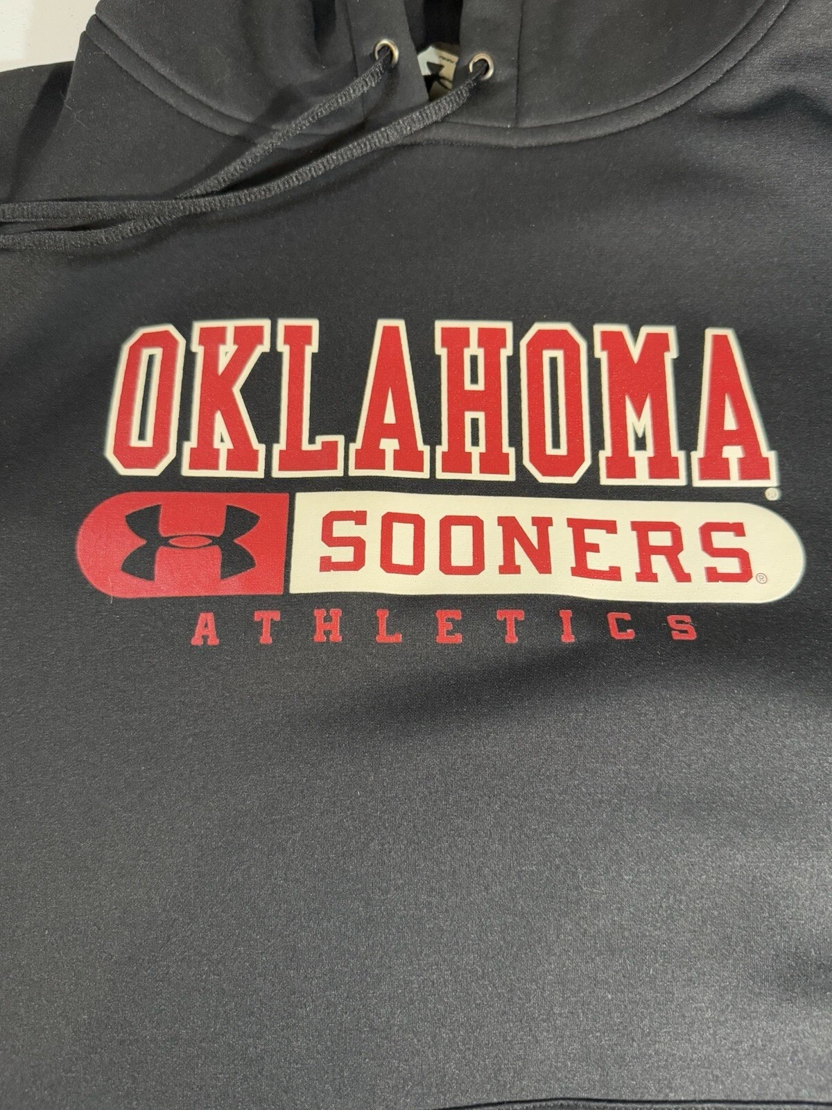 VETEMENTS Under Armour Oklahoma University Pullover Nero Felpa con Cappuccio Uomo Taglia S