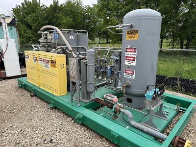 CNG Compressor Skid- 250 SCFM 125HP, matching controls,starter