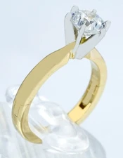 LAB CREATED CUBIC ZIRCONIA SUPERFIT RING 14K SOLID YELLOW GOLD  -MSRP$ 1,110.00