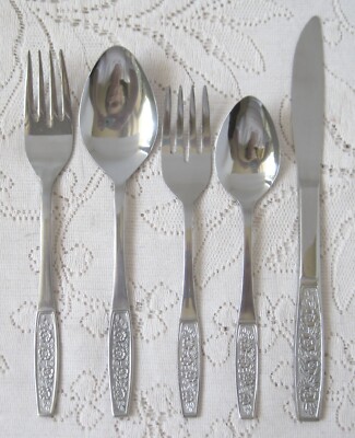 Vintage CUSTOMCRAFT Silverware CUS10 5 Piece Place Setting