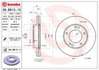 2X Brembo 09.B613.11 Bremsscheibe