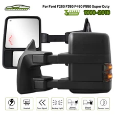 Power Heated Tow Mirrors w/ Turn Signal for 1999-2016 Ford F250 F350 F450 F550