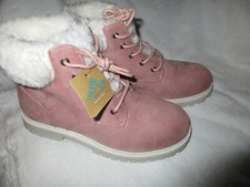 Thereabouts Big Girls 5M Wms 7M Rodeo Pink Suede Lace Up Boots NEW w/o box