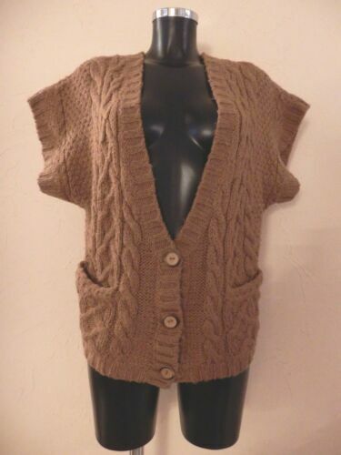 Manteau Sandro Marron Et Noir - Taille 36 (S) - Occasion Très Bon état - Marque Française
