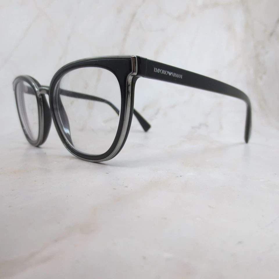 Marco de gafas Emporio Armani EA3155-5017 para mujer de metal negro ojo de gato 52-19-140 Foto 2 de 4