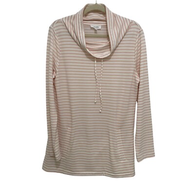 Haven Well Within Tunic Top Womens M Striped Beach Lounge Pullover Cowl Neck