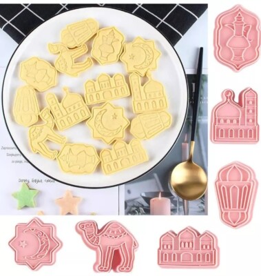 6 Stck. Zum Selbermachen Kuchen Party Zubehör Fondant Eid Mubarak Keksausstecher 3D Keksform