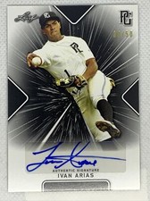2021 LEAF PERFECT GAME IVAN ARIAS BLACK PAPER AUTO # 30/50