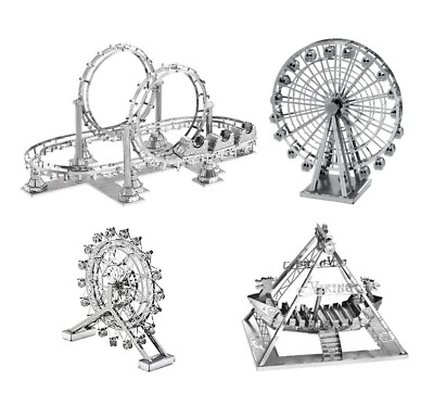 Metallmodelle Jahrmarkt Fahrgeschäfte Achterbahn Ferris 3D Metallmodell Zum Selbermachen Bausätze Geschenk