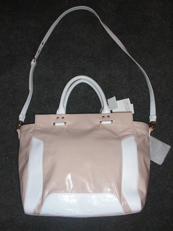 Bolso de Mano Badgley Mischka Arlene Soft Shine 952332 Latte/blanco Bicolor Foto 3 de 4