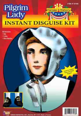 HEROES IN HISTORY PILGRIM LADY Instant Disguise Kit School Plays