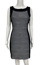 Calvin Klein Women's Sleeveless Black And Gray Bodycon Knee Length Dress Size 6
